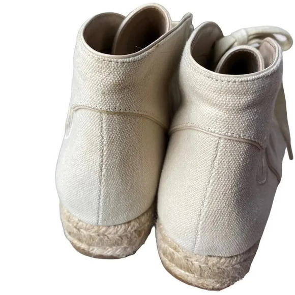 Tory Burch Rios Lace up espadrille  canvas size 7.5 new - Picture 4 of 7